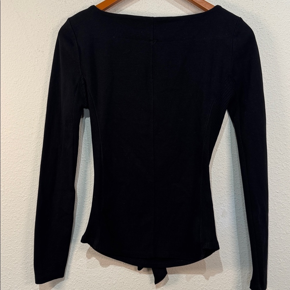 Free People “looking back” Black Lace-Up Women's Top size small - Picture 4 of 6